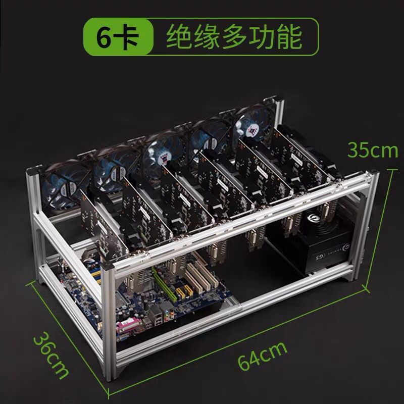 6 8 12 19 GPU Miner Mining Rig - 12 Gpu Open Air Frame Case recension och pris